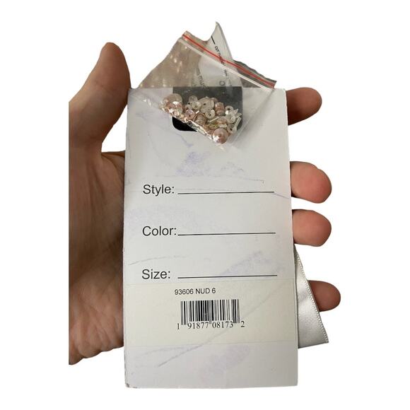 Mac Duggal 93606 Sequined Sleeveless V Neck Midi Sheath Dress Cocktail Nude Sz 6 - Picture 13 of 15